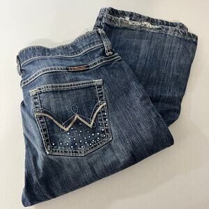 Q-Baby Bootcut Cowgirl Western Jeans Rhinestones Size 7/8 32